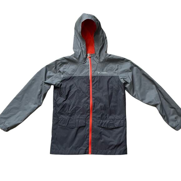 Boys Gray/Orange Columbia Rain-Zilla Rain Jacket Size M - Picture 1 of 3